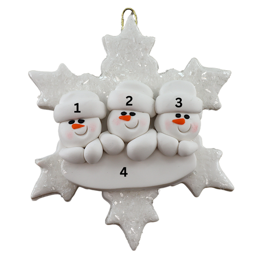 Snowflake Family of 3 Ornament Ornamentopia