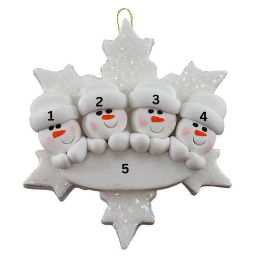 Snowflake Family of 4 Ornament Ornamentopia