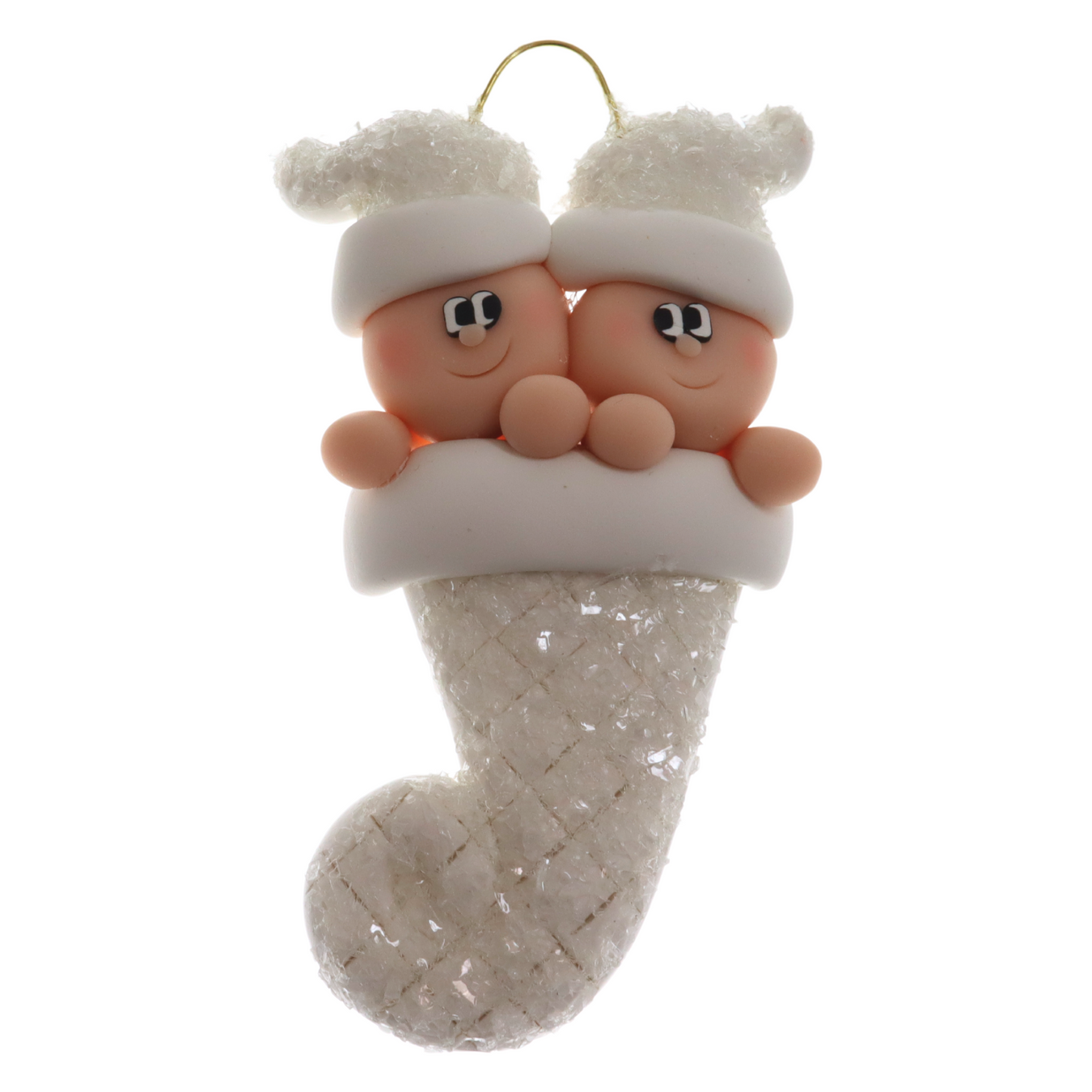 Twin Babies in a Stocking Personalized Christmas Ornament