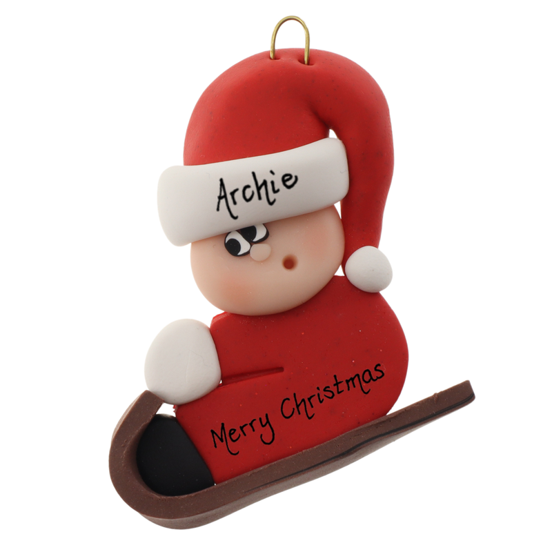 Toboggan Guy Christmas Ornament