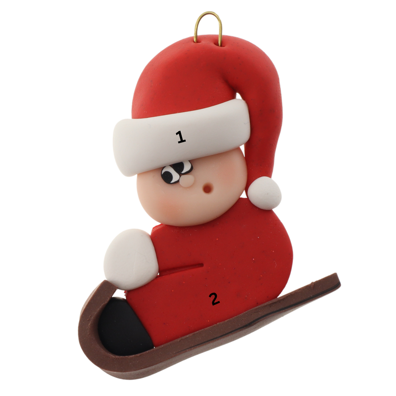 Toboggan Guy Christmas Ornament