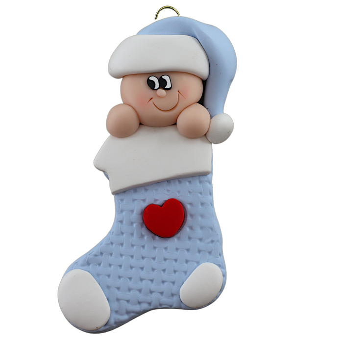 Baby Stocking Ornament - Blue