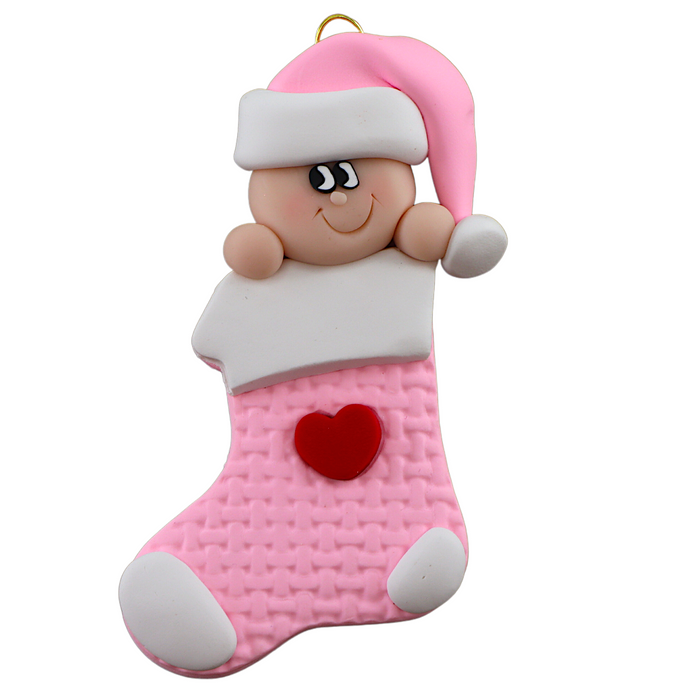 Baby Stocking Ornament - Pink