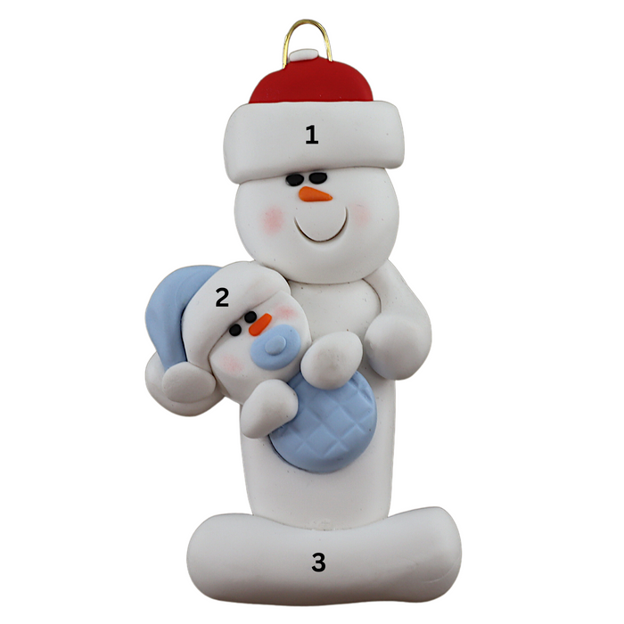 Blue Baby Family of 2 Christmas Ornament