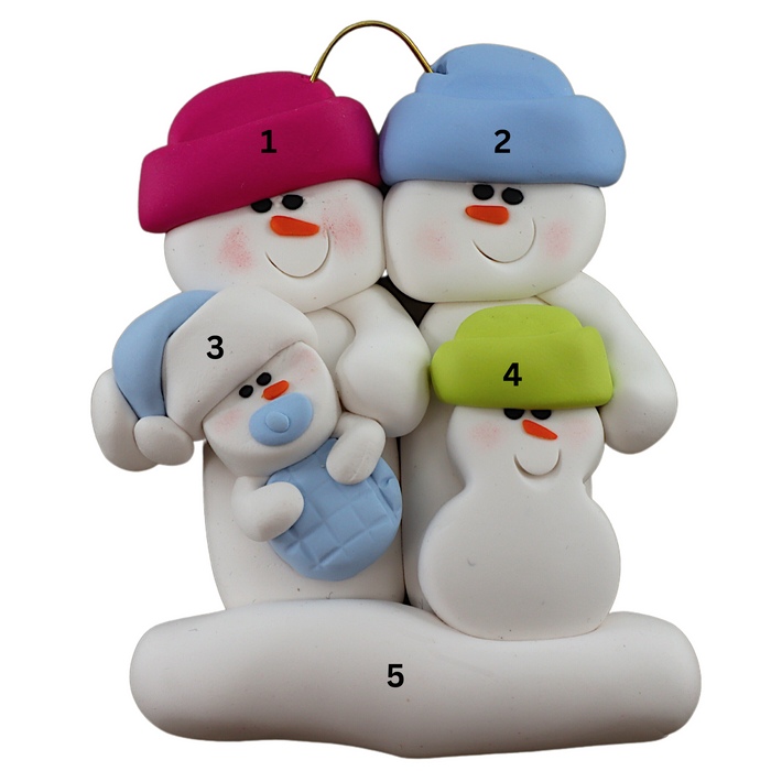 Blue Baby Family of 4 Ornament