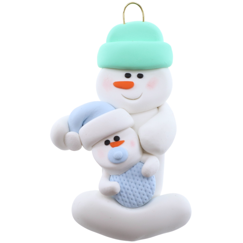 Blue Baby Family of 2 Christmas Ornament (new colors)