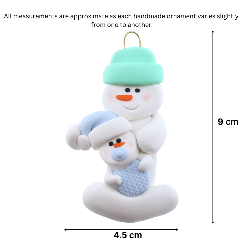 Blue Baby Family of 2 Christmas Ornament (new colors)