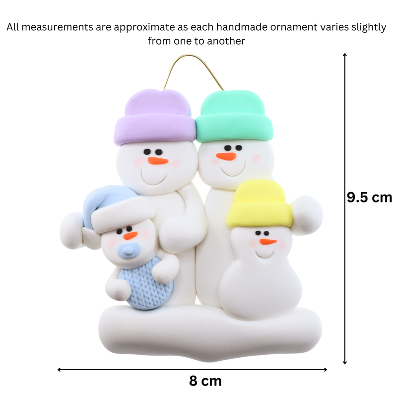 Blue Baby Family of 4 Christmas Ornament (new colors)