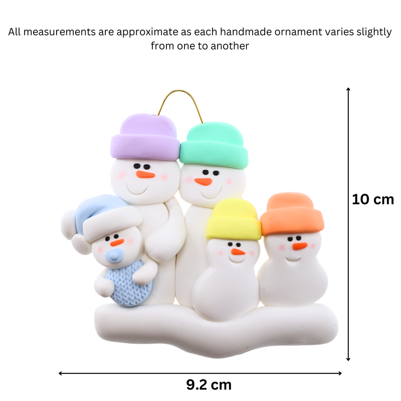 Blue Baby Family of 5 Christmas Ornament (new colors)