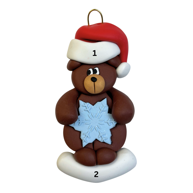 Bear with Blue Snowflake Christmas Ornament