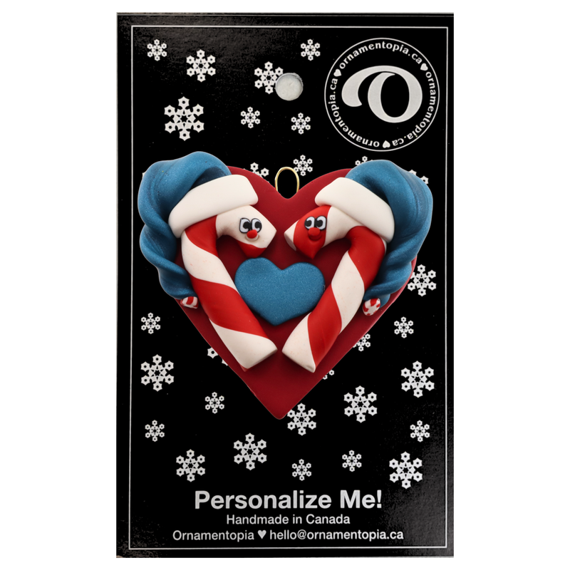 Candy Cane Couple Christmas Ornament