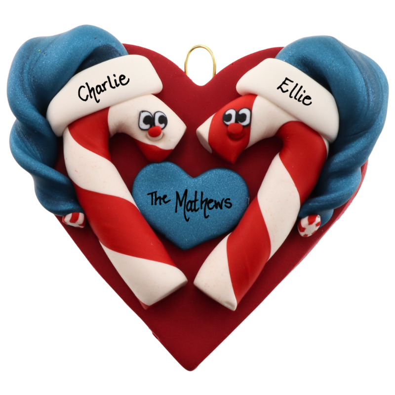Candy Cane Couple Christmas Ornament