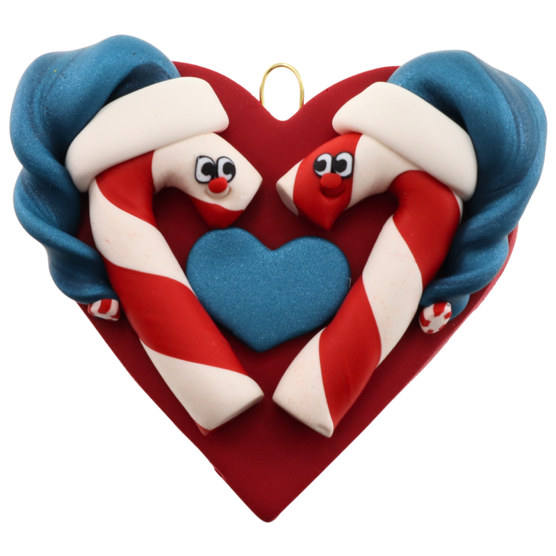 Candy Cane Couple Christmas Ornament