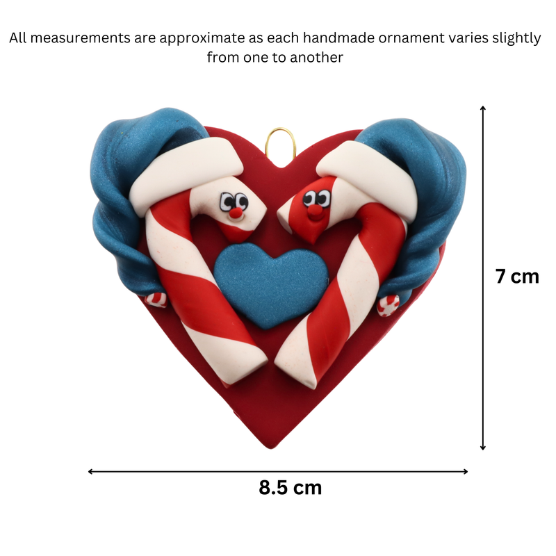 Candy Cane Couple Christmas Ornament