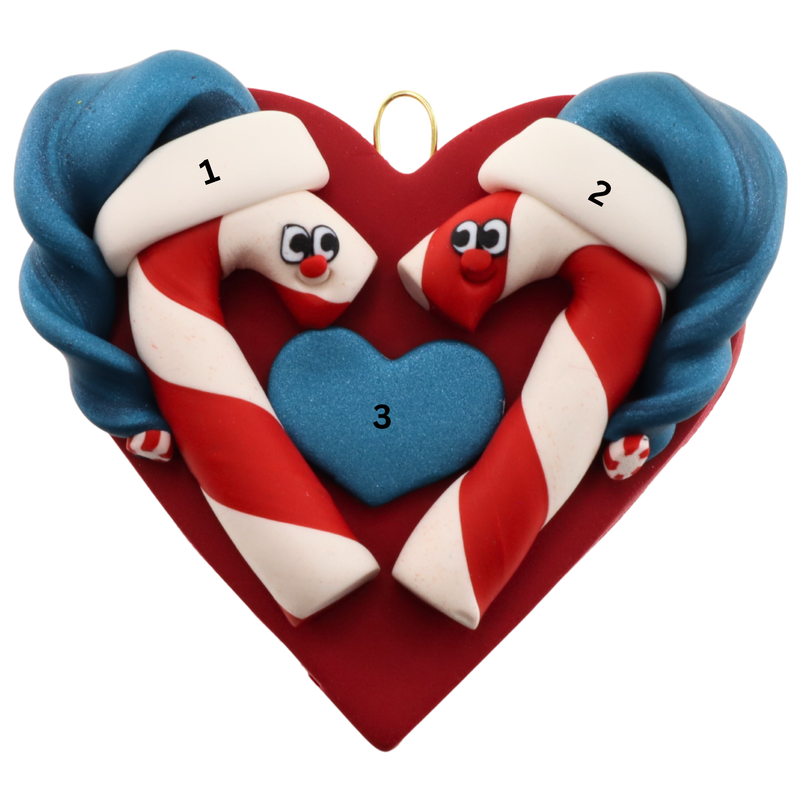 Candy Cane Couple Christmas Ornament