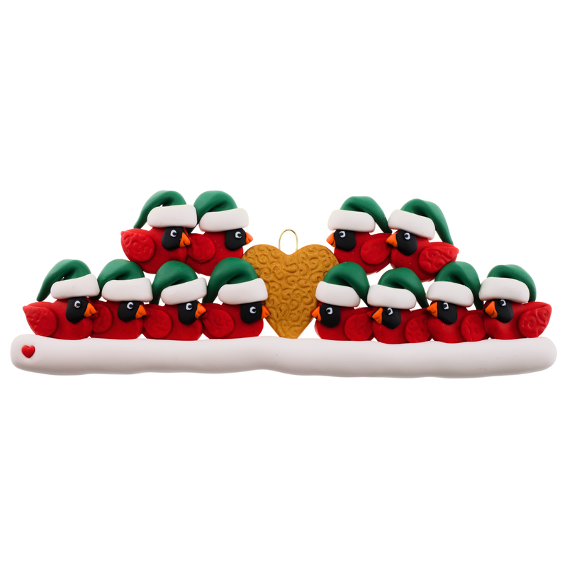 Cardinal Family of 12 Christmas Ornament