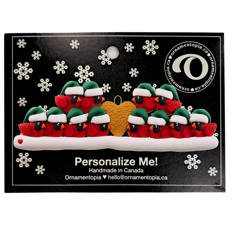 Cardinal Family of 12 Christmas Ornament