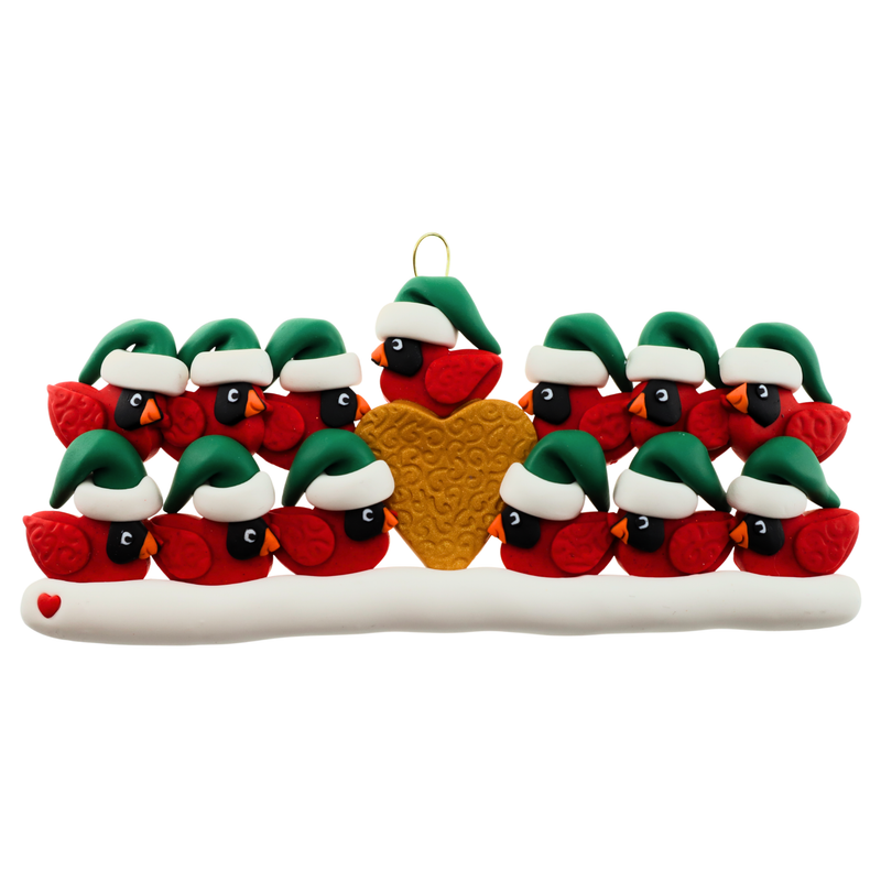 Cardinal Family of 13 Christmas Ornament