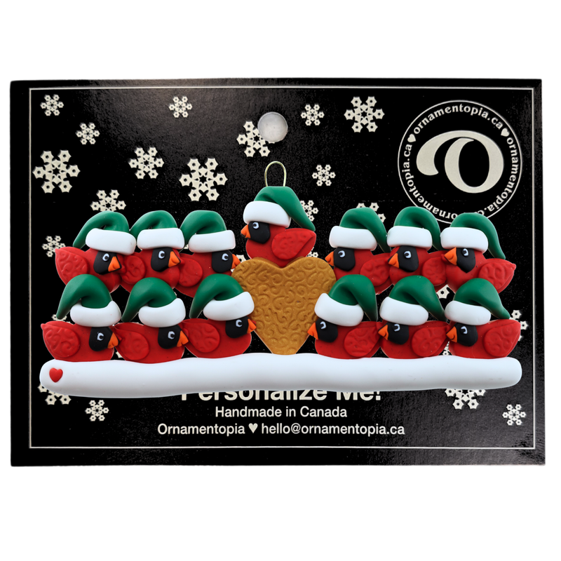 Cardinal Family of 13 Christmas Ornament