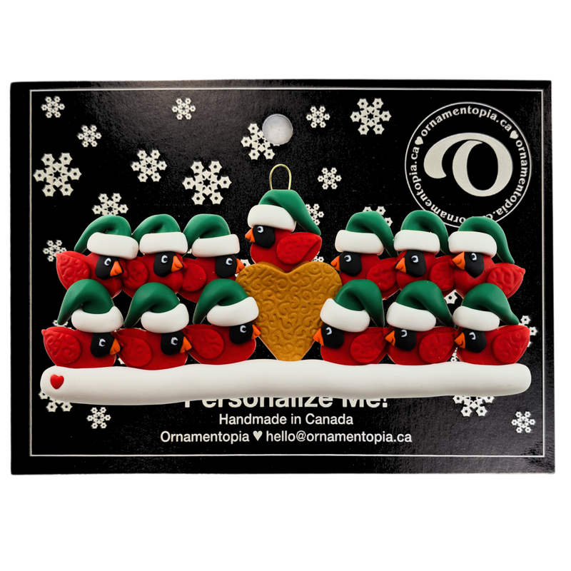Cardinal Family of 13 Christmas Ornament