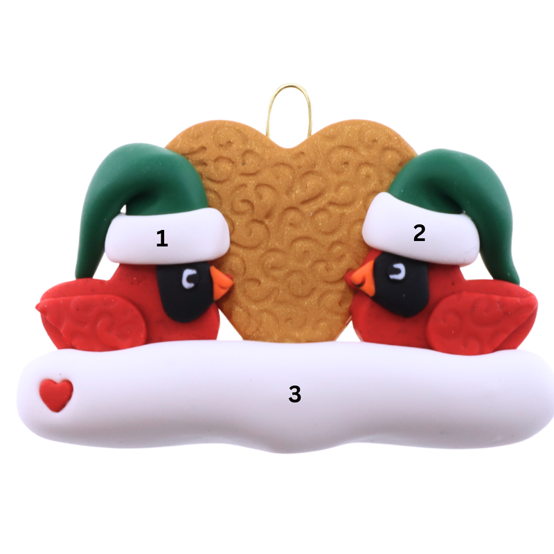 Cardinal Family of 2 Christmas Ornament