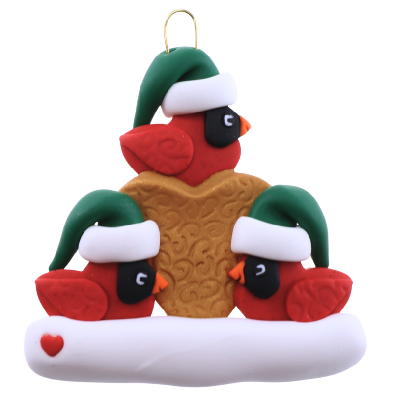 Cardinal Family of 3 Christmas Ornament