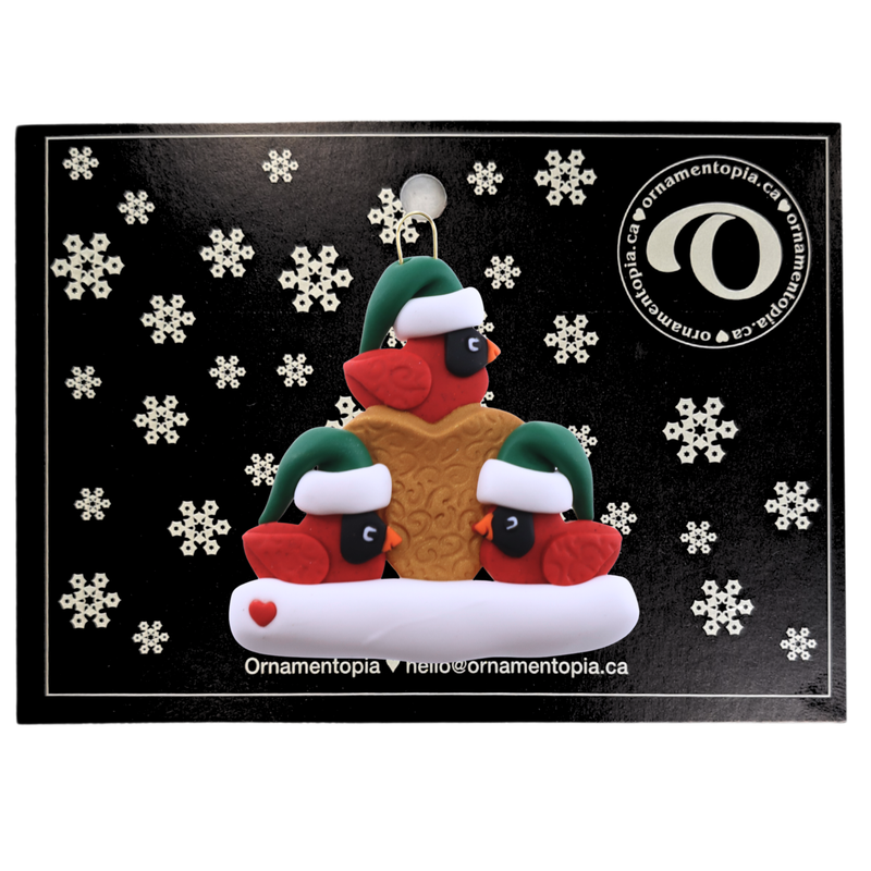 Cardinal Family of 3 Christmas Ornament