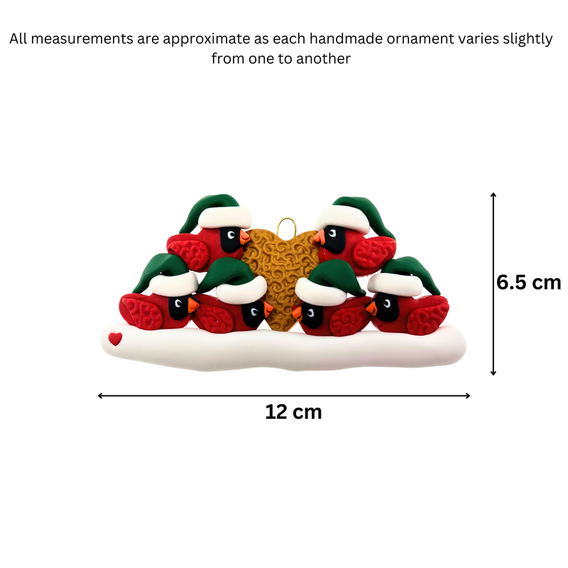 Cardinal Family of 6 Christmas Ornament
