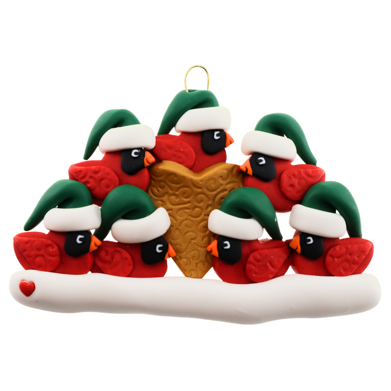 Cardinal Family of 7 Christmas Ornament