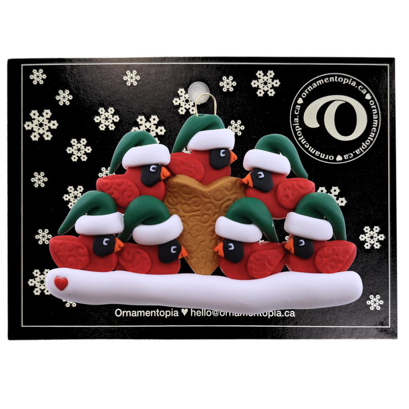 Cardinal Family of 7 Christmas Ornament