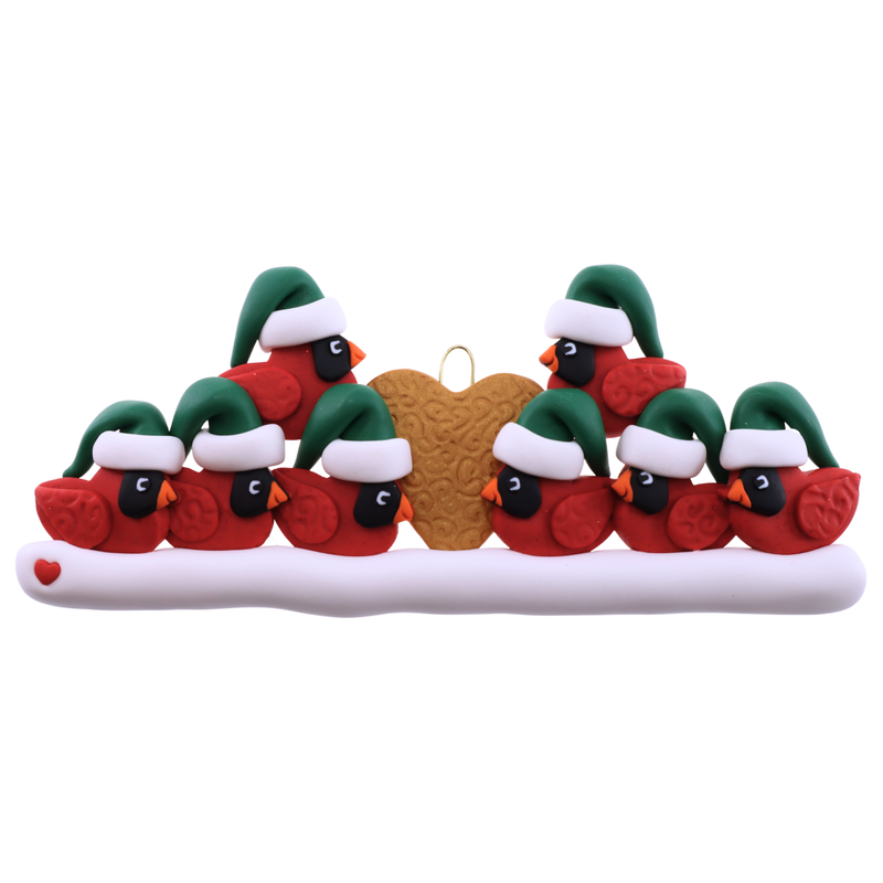 Cardinal Family of 8 Christmas Ornament
