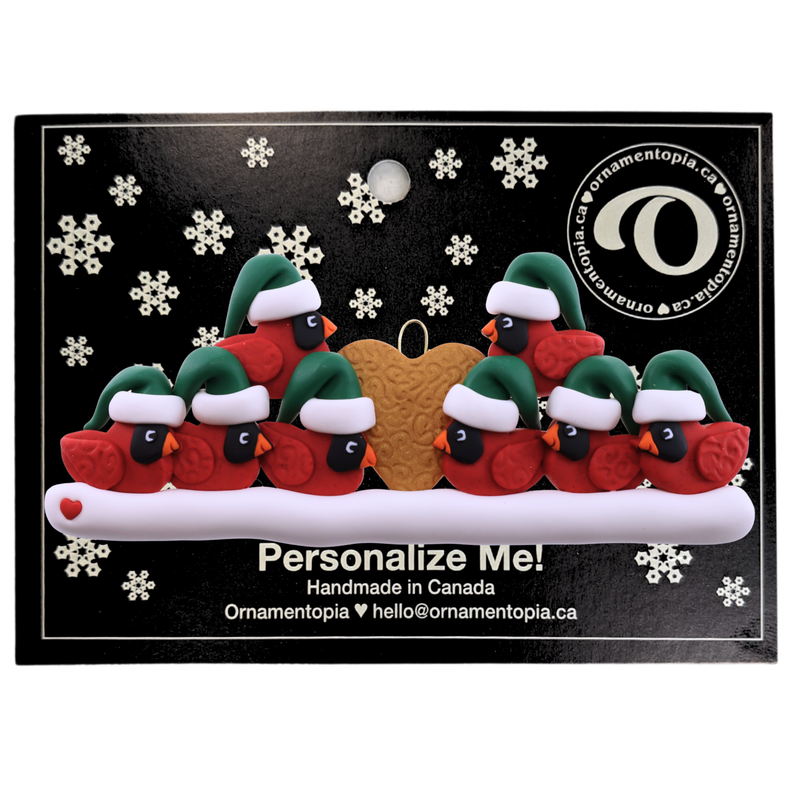 Cardinal Family of 8 Christmas Ornament