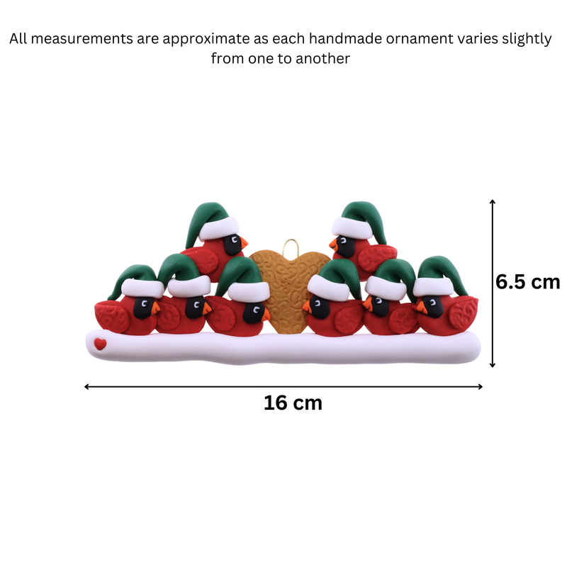 Cardinal Family of 8 Christmas Ornament