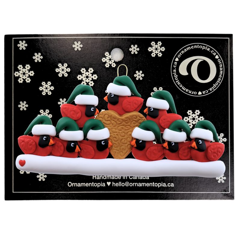 Cardinal Family of 9 Christmas Ornament