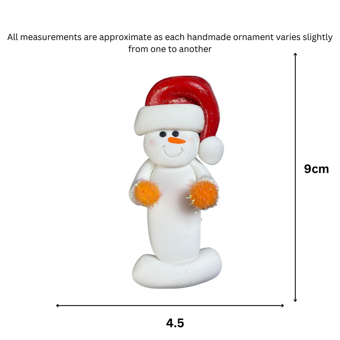 Snowman Cheerleader Orange Ornament