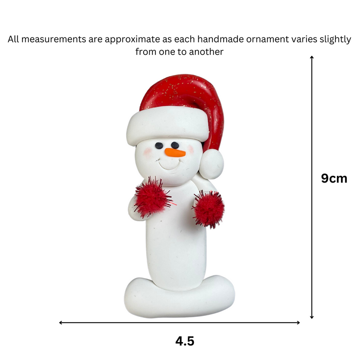 Snowman Cheerleader Red Ornament