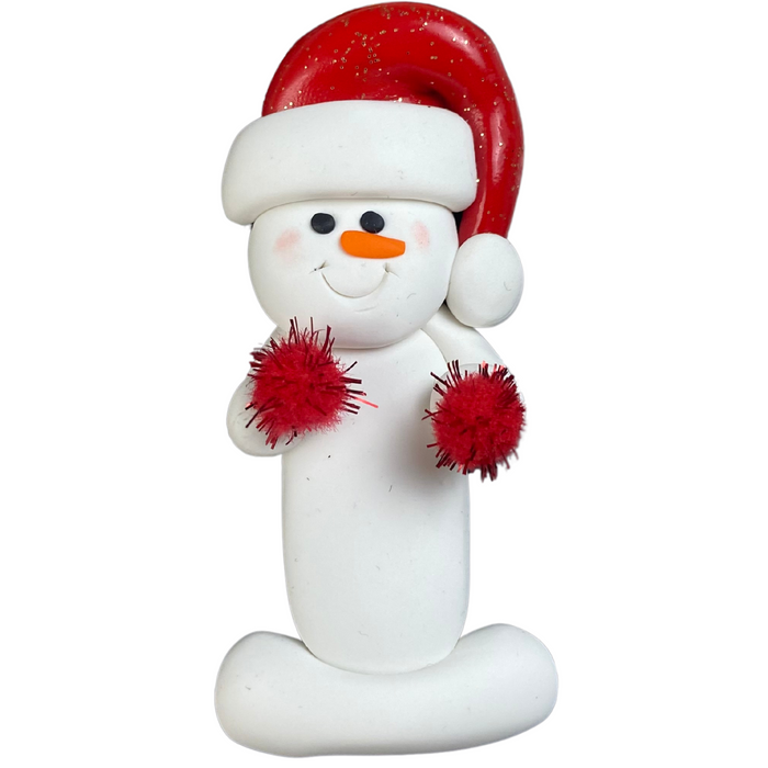 Snowman Cheerleader Red Ornament