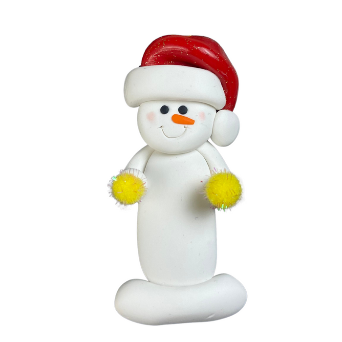 Snowman Cheerleader Yellow Ornament