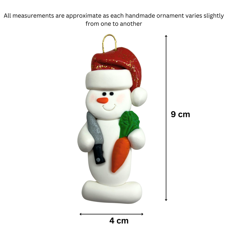 Snowman Chef Christmas Ornament