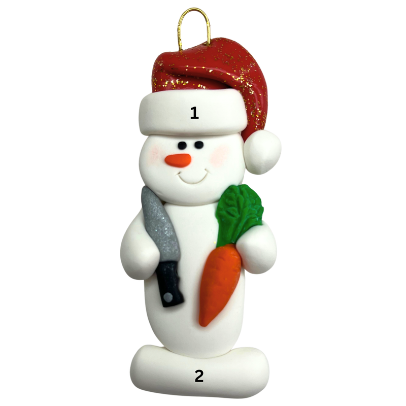 Snowman Chef Christmas Ornament