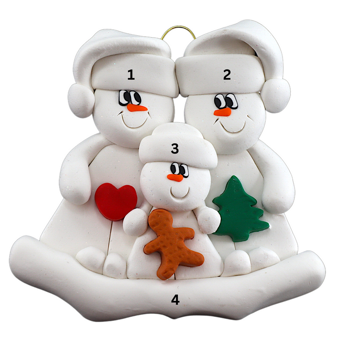 Christmas Family of 3 Ornament