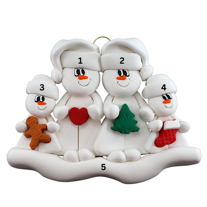 Christmas Family of 4 Ornament