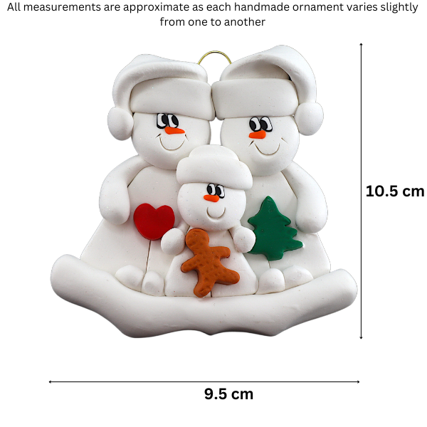 Christmas Family of 3 Christmas Ornament