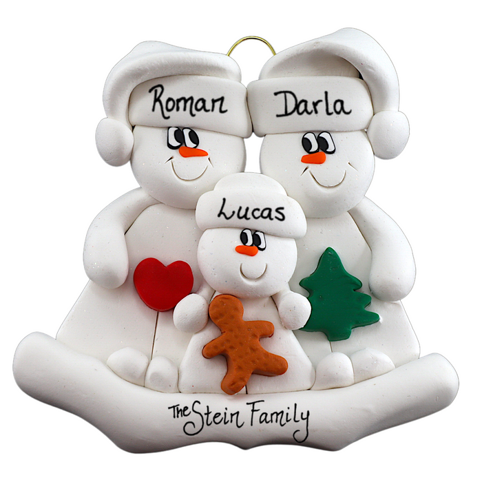 Christmas Family of 3 Ornament