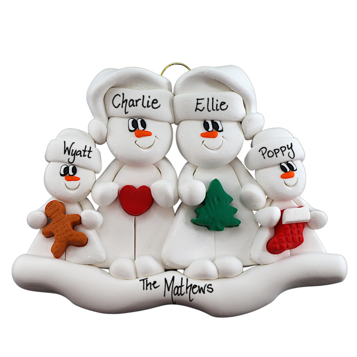 Christmas Family of 4 Ornament