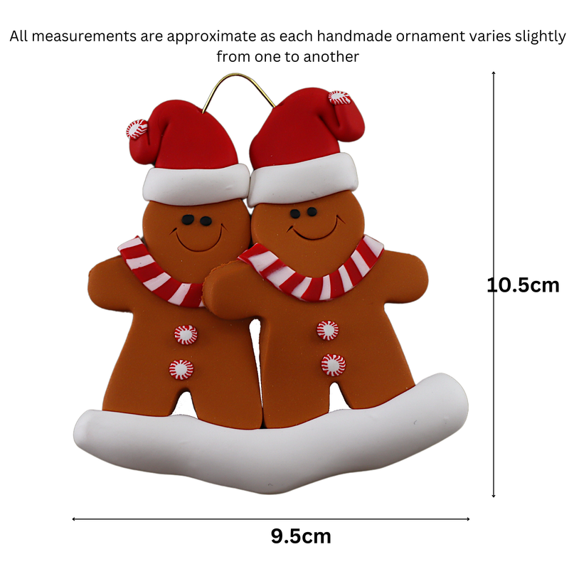 Gingerbread Family of 2 Christmas Ornament