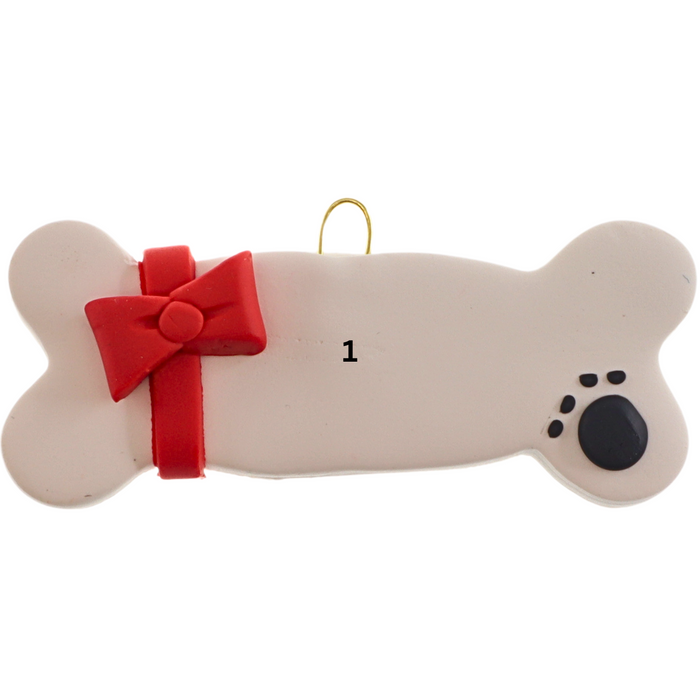 Dog Bone with Ribbon Christmas Ornament