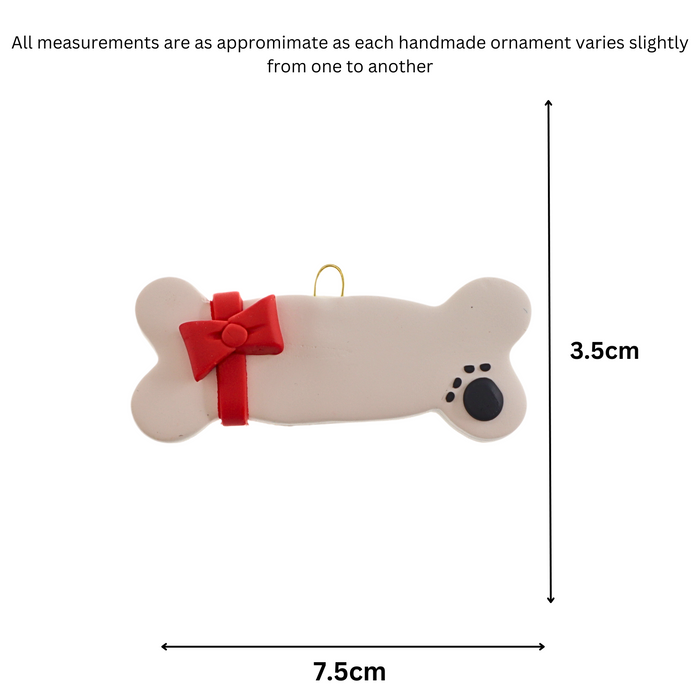 Dog Bone with Ribbon Christmas Ornament