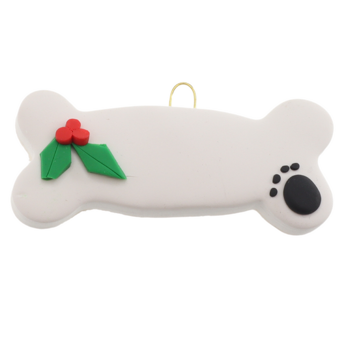 Dog Bone with Holly Ornament