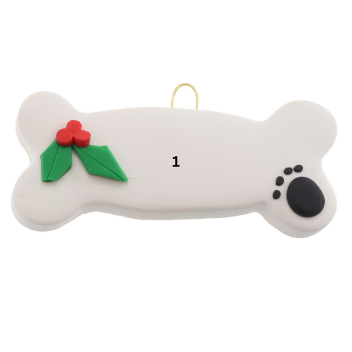 Dog Bone with Holly Ornament